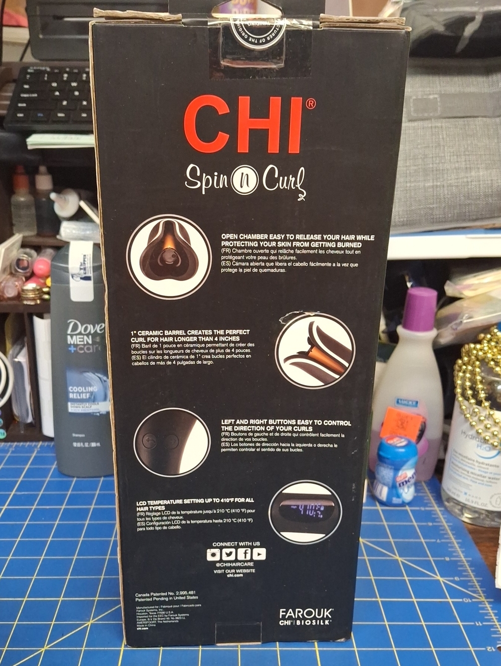 CHI Spin N Curl Ceramic Rotating Curler in Matte Black New Sealed Box - Picture 3 of 6